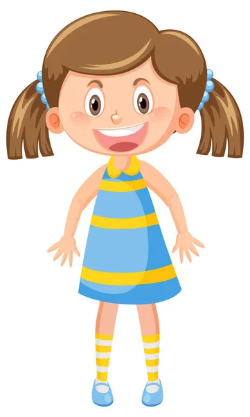 Happy Girl Cartoon Character Illustration — Stock Vector