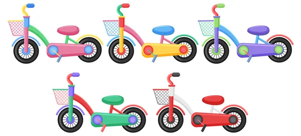 Conjunto Bicicleta Sobre Fundo Branco Ilustração —  Vetores de Stock