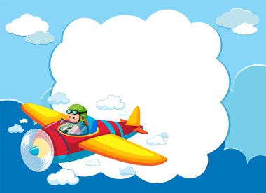 Pilot uçak afişi illüstrasyonunu uçuruyor