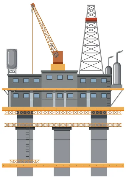 Plataforma Petrolífera Plataforma Petrolífera Ilustración Aislada — Vector de stock