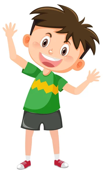 Happy Boy Cartoon Character Illustration — Stock Vector