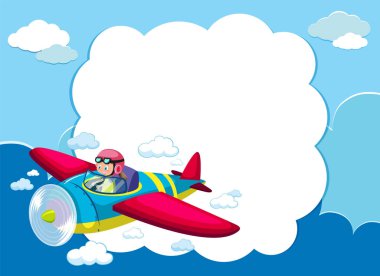 Pilot uçak afişi illüstrasyonunu uçuruyor