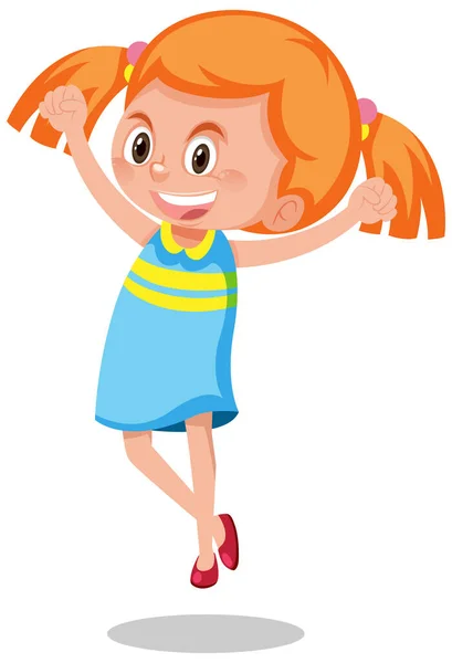 Happy Girl Cartoon Character Illustration — Stock Vector