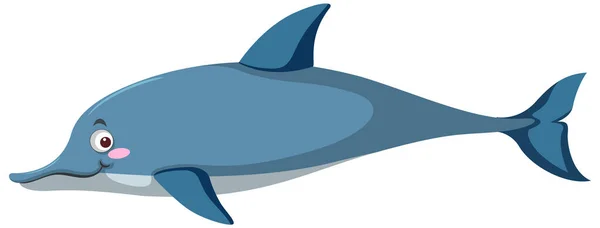 Blue Dolphin Cartoon Style Illustration — Stock Vector