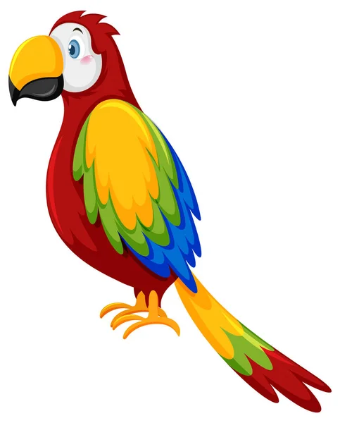 Pássaro Papagaio Ilustração Estilo Cartoon — Vetor de Stock