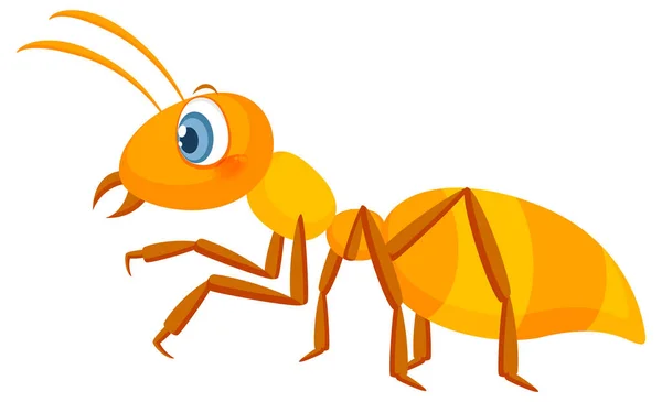 Gelbe Ameise Isoliert Auf Weißem Hintergrund Illustration — Stockvektor