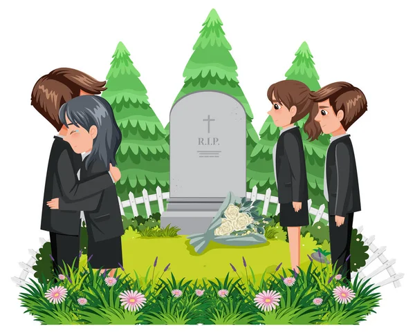 Begravningsceremoni Kristen Religion Illustration — Stock vektor