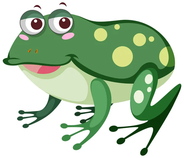 Ein Frosch Karikatur Auf Weißem Hintergrund Illustration — Stockvektor