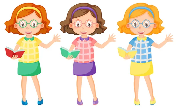 Set Different Female Teachers Illustration — Stock Vector
