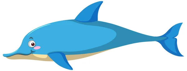 Modrý Delfín Kresleném Stylu Ilustrace — Stockový vektor
