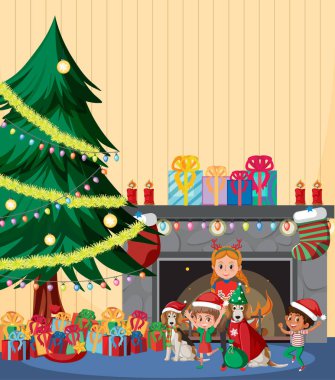 Çocuklarla Noel teması ve sunumlar