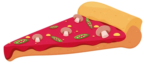 Pedaço Pizza Ilustração Isolada — Vetor de Stock