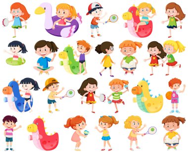 Farklı etkinlikler illüstrasyon iş alt kümesini