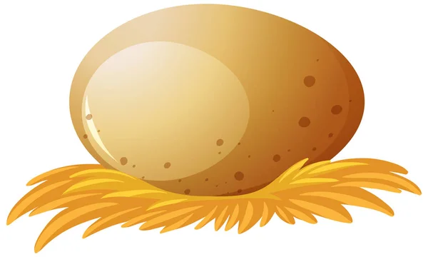 鶏やアヒルの卵干し草の巣のイラスト — ストックベクタ