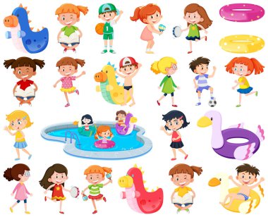 Farklı etkinlikler illüstrasyon iş alt kümesini