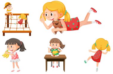 Farklı etkinlikler illüstrasyon iş alt kümesini