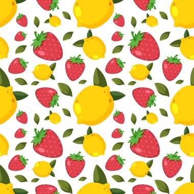 Çizgi film meyveleri pürüzsüz desen çizimi