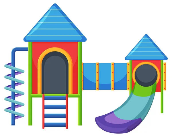 Parque Infantil Slide Set Fundo Branco Ilustração — Vetor de Stock