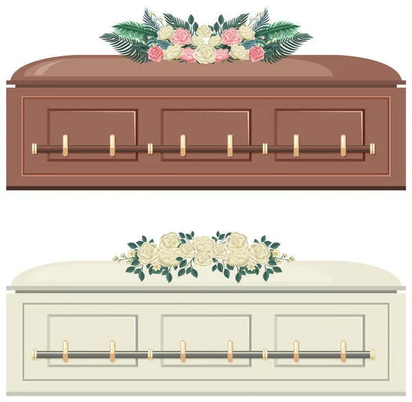 異なる棺のイラストのセット — ストックベクタ