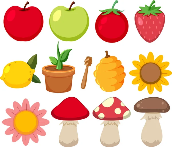 Cartoon Fruits Seamless Pattern Illustration — Stock Vector