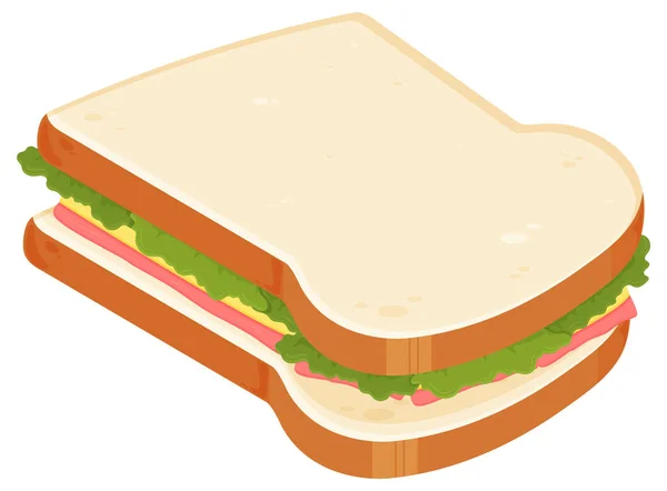 Sandwich Ilustración Estilo Dibujos Animados — Vector de stock