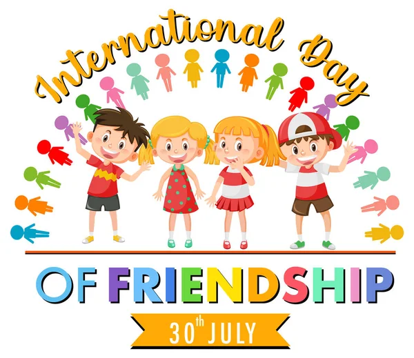Internationale Dag Van Vriendschap Banner Ontwerp Illustratie — Stockvector