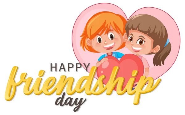 International Friendship Day Banner Design Illustration — Stock Vector