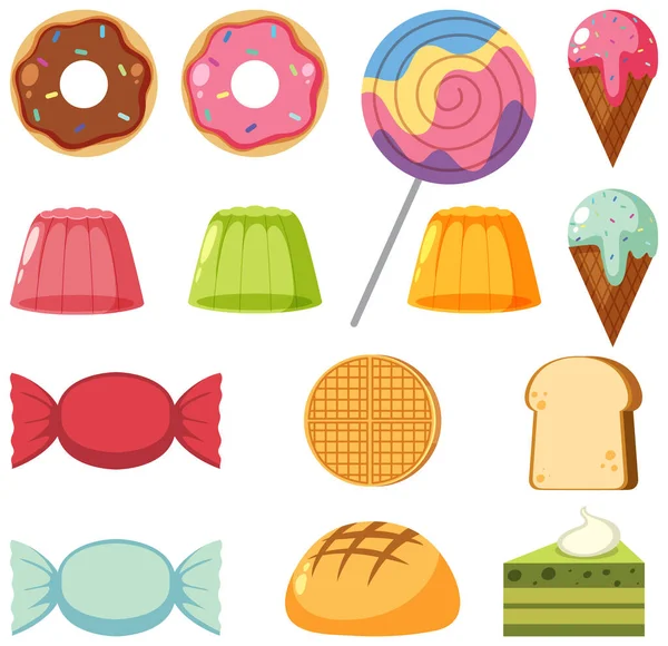 Illustration Modèle Sans Couture Nourriture Dessert — Image vectorielle