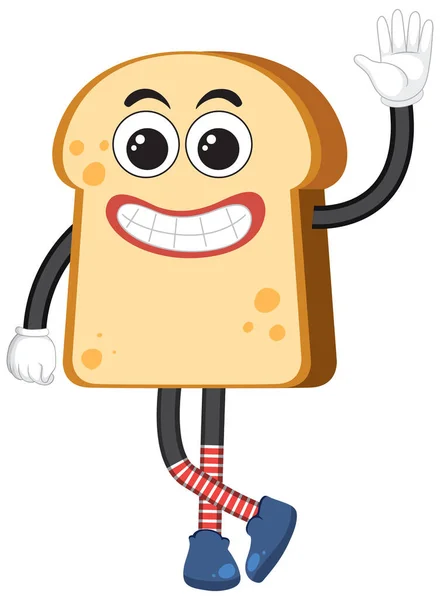 Bread Cartoon Character Facial Expression Illustration — Stockvektor