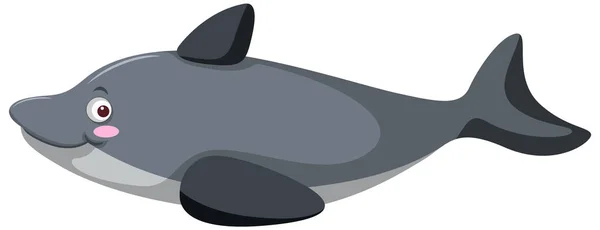 Golfinho Cinzento Desenho Animado Ilustração Estilo — Vetor de Stock
