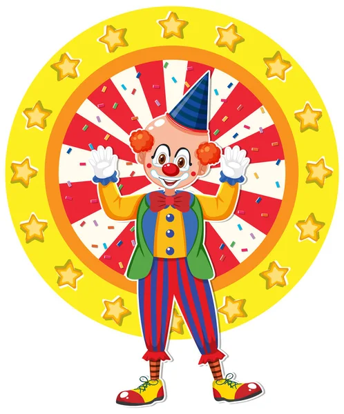 Circus Clown Icon White Background Illustration — Vettoriale Stock