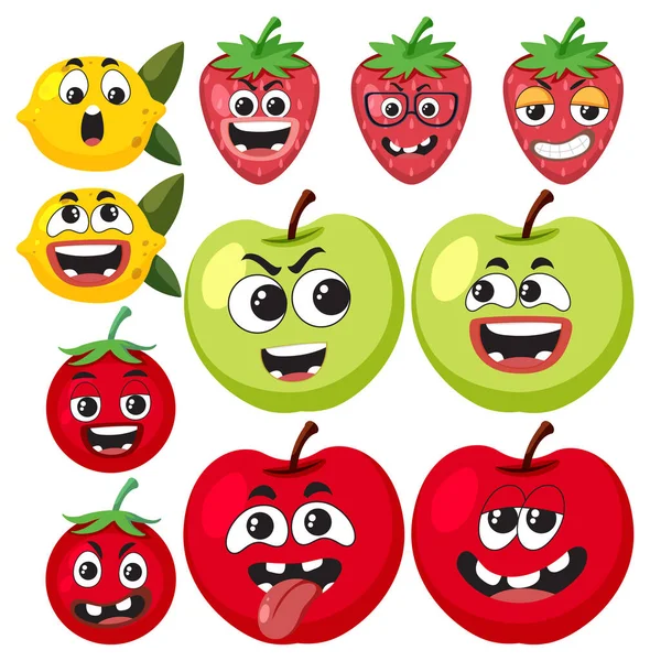Cartoon Fruits Seamless Pattern Illustration — Stock Vector