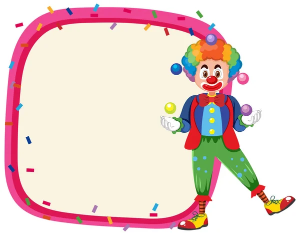 Circus Clown Empty Banner Illustration — Stok Vektör