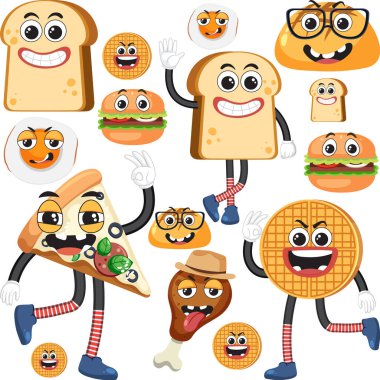 Yemek ve tatlı pürüzsüz desen çizimi