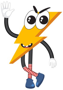 Cartoon lightning with facial expression illustration