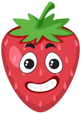 Strawberry with facial expression illustration