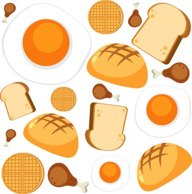 Yemek ve tatlı pürüzsüz desen çizimi