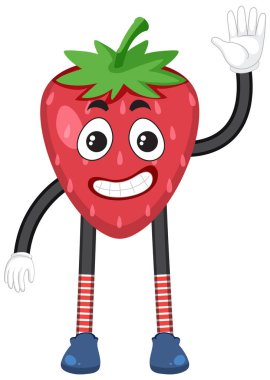Strawberry with facial expression illustration