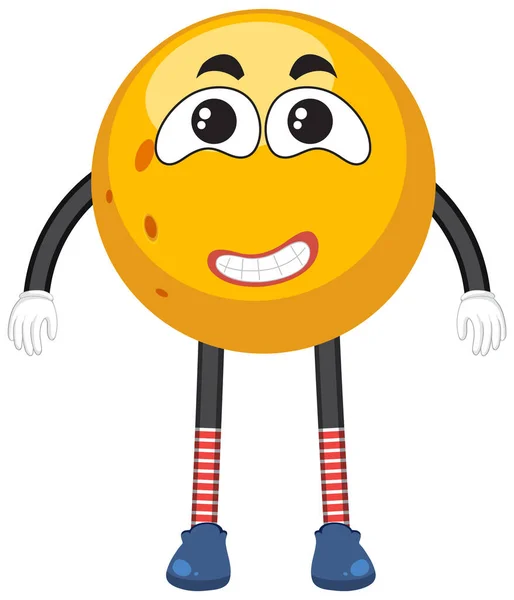 Orange Avec Illustration Expression Faciale — Image vectorielle