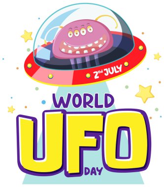 Dünya UFO Günü Poster Tasarımı illüstrasyonu