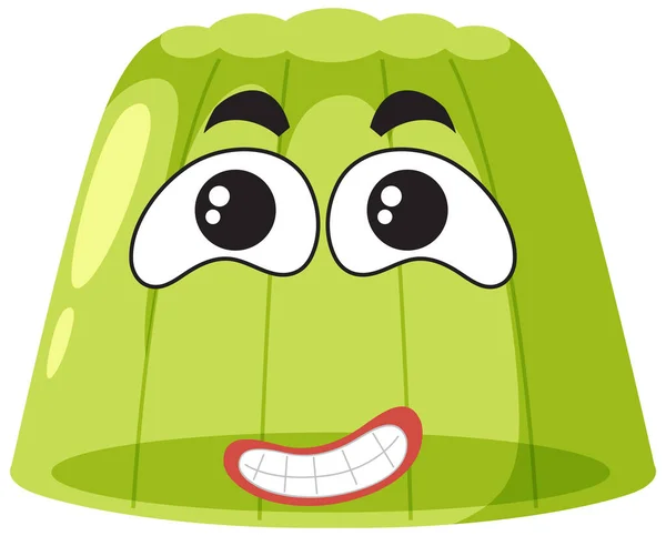 Green Gelatine Jelly Facial Expression Illustration — Stock vektor