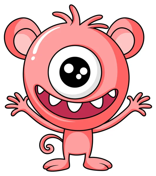 Cute One Eyed Monster Character Illustration — Archivo Imágenes Vectoriales