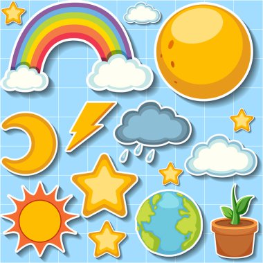 Cute sticker seamless pattern illustration