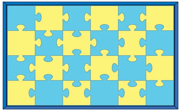 Yellow Blue Puzzle Frame Illustration — Image vectorielle