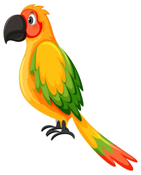 Pássaro Papagaio Ilustração Estilo Cartoon — Vetor de Stock
