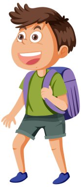 Student boy cartoon character illustration