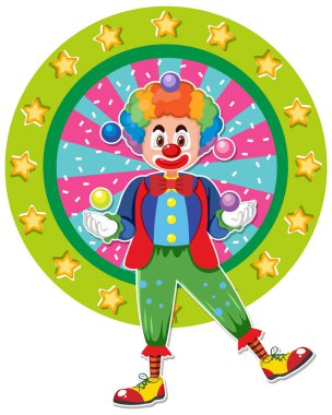 Circus clown icon on white background illustration