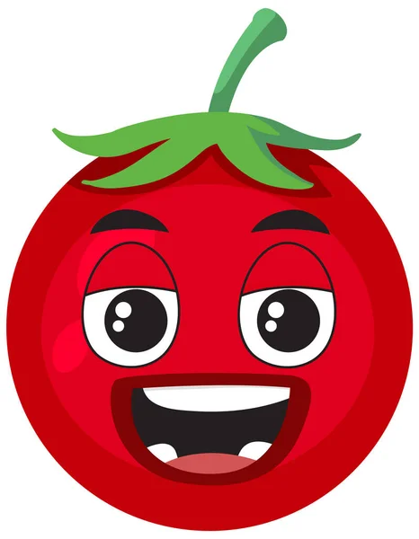 Tomate Avec Illustration Expression Faciale — Image vectorielle