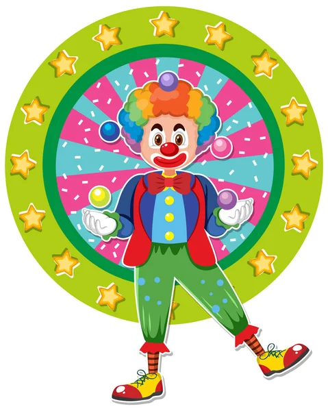 Circus Clown Icon White Background Illustration — Stock vektor