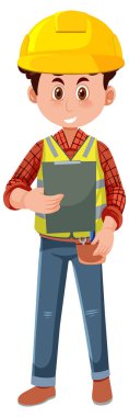 Foreman looking at file illustration